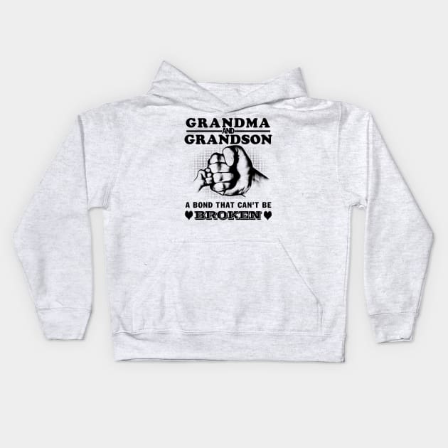 Grandma And Grandson A Bond That Cant Be Broken Kids Hoodie by Phylis Lynn Spencer